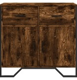 VidaXL Dressoir 79.5x35,5x74,5 cm bewerkt hout gerookt eikenkleurig