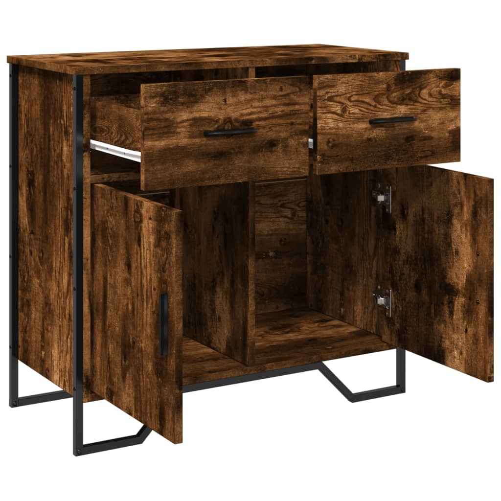 VidaXL Dressoir 79.5x35,5x74,5 cm bewerkt hout gerookt eikenkleurig