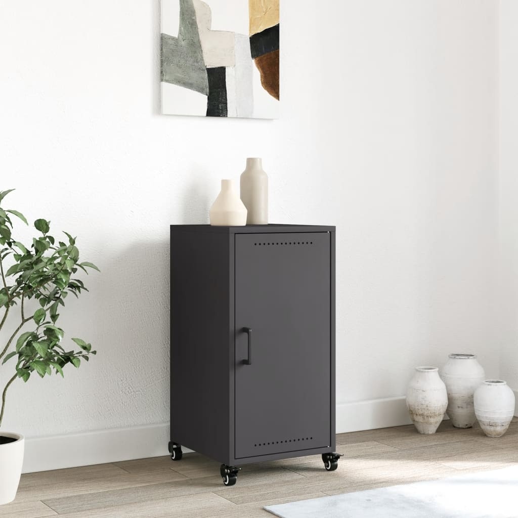 VidaXL Dressoir 36x39x72 cm koudgewalst staal zwart
