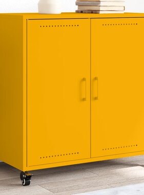 VidaXL Dressoir 68,5x39x72 cm koudgewalst staal mosterdgeel