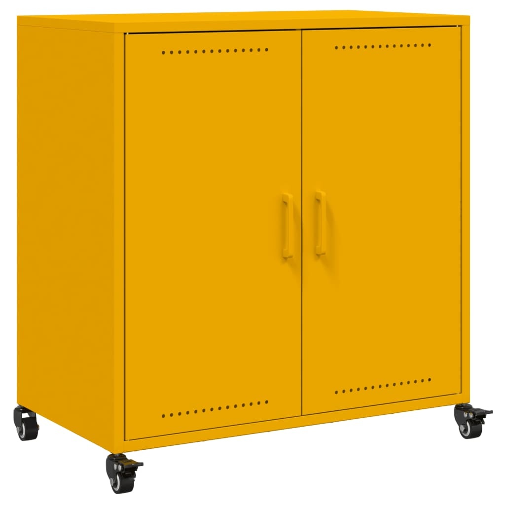 VidaXL Dressoir 68,5x39x72 cm koudgewalst staal mosterdgeel