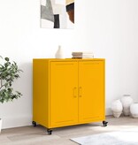 VidaXL Dressoir 68,5x39x72 cm koudgewalst staal mosterdgeel