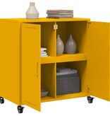 VidaXL Dressoir 68,5x39x72 cm koudgewalst staal mosterdgeel