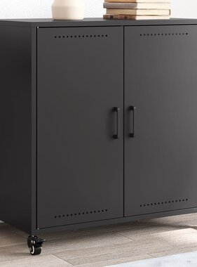 VidaXL Dressoir 68,5x39x72 cm koudgewalst staal zwart