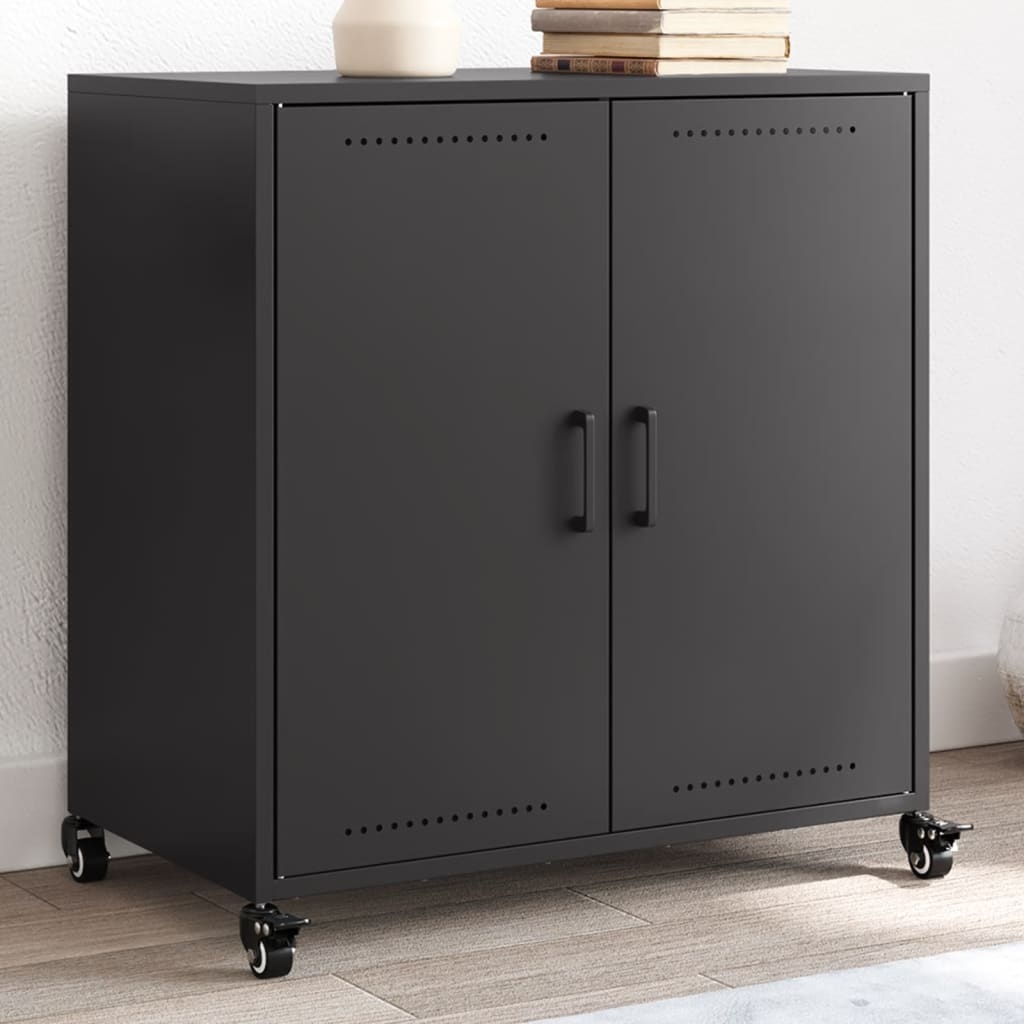 VidaXL Dressoir 68,5x39x72 cm koudgewalst staal zwart