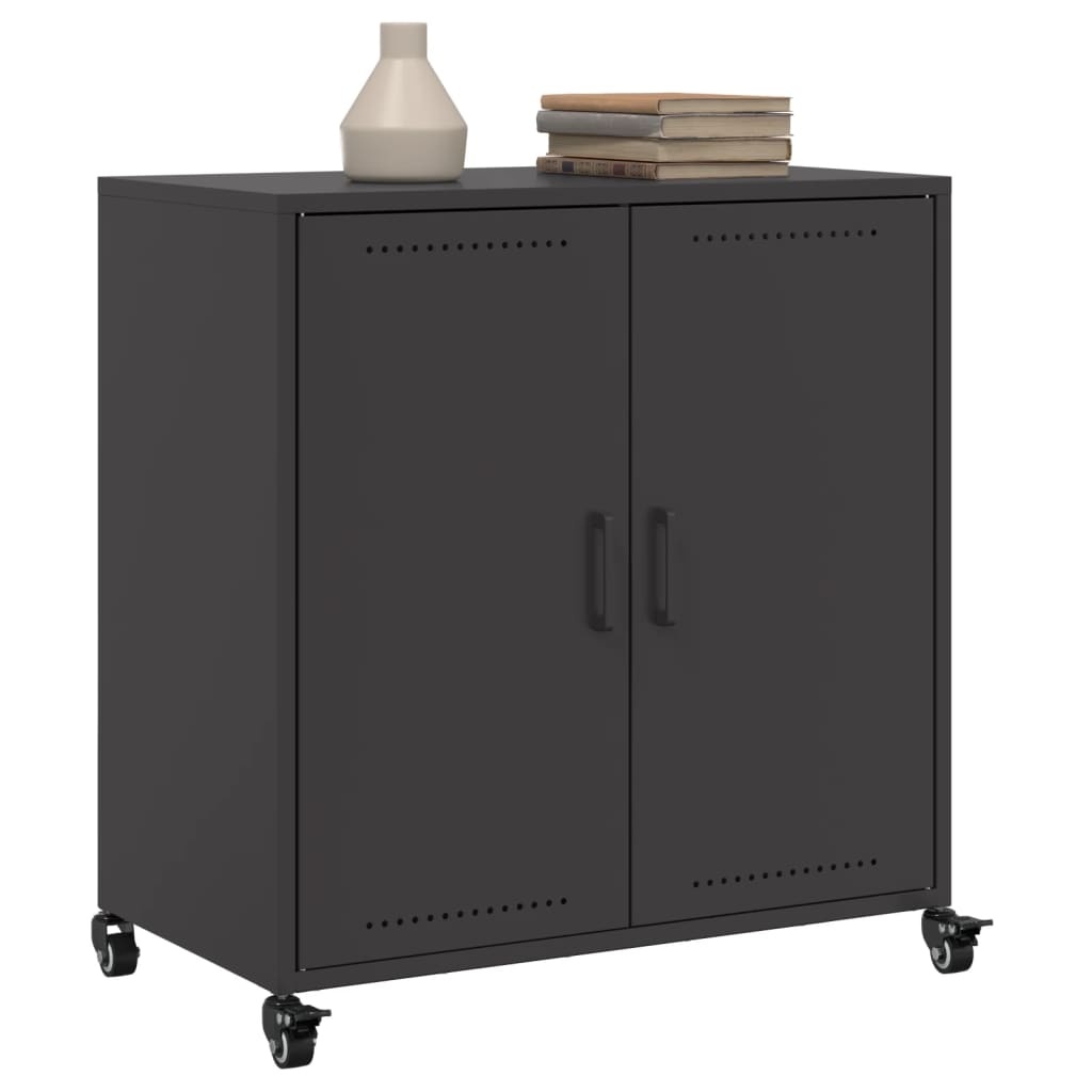 VidaXL Dressoir 68,5x39x72 cm koudgewalst staal zwart