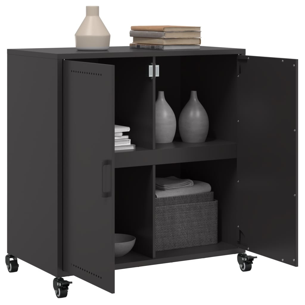 VidaXL Dressoir 68,5x39x72 cm koudgewalst staal zwart