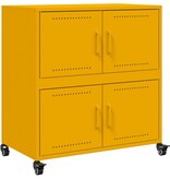 VidaXL Dressoir 68,5x39x72 cm koudgewalst staal mosterdgeel