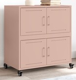 VidaXL Dressoir 68,5x39x72 cm koudgewalst staal roze