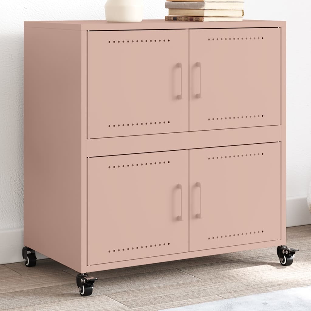 VidaXL Dressoir 68,5x39x72 cm koudgewalst staal roze