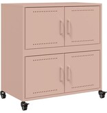 VidaXL Dressoir 68,5x39x72 cm koudgewalst staal roze