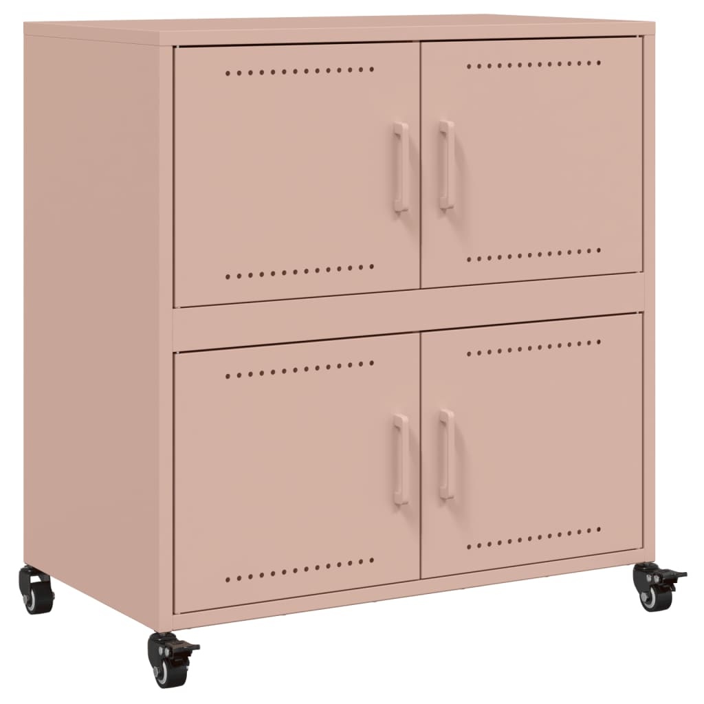 VidaXL Dressoir 68,5x39x72 cm koudgewalst staal roze