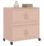 VidaXL Dressoir 68,5x39x72 cm koudgewalst staal roze