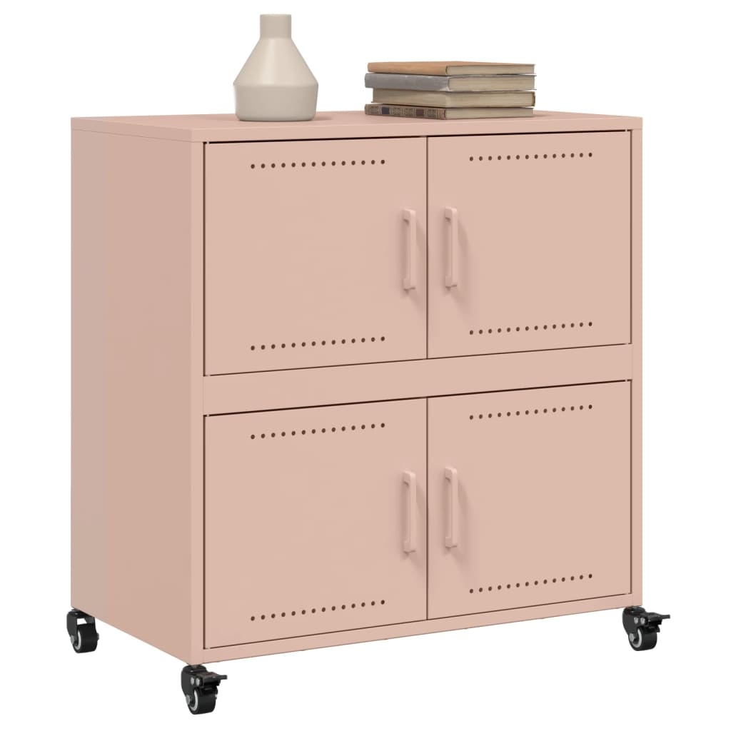VidaXL Dressoir 68,5x39x72 cm koudgewalst staal roze