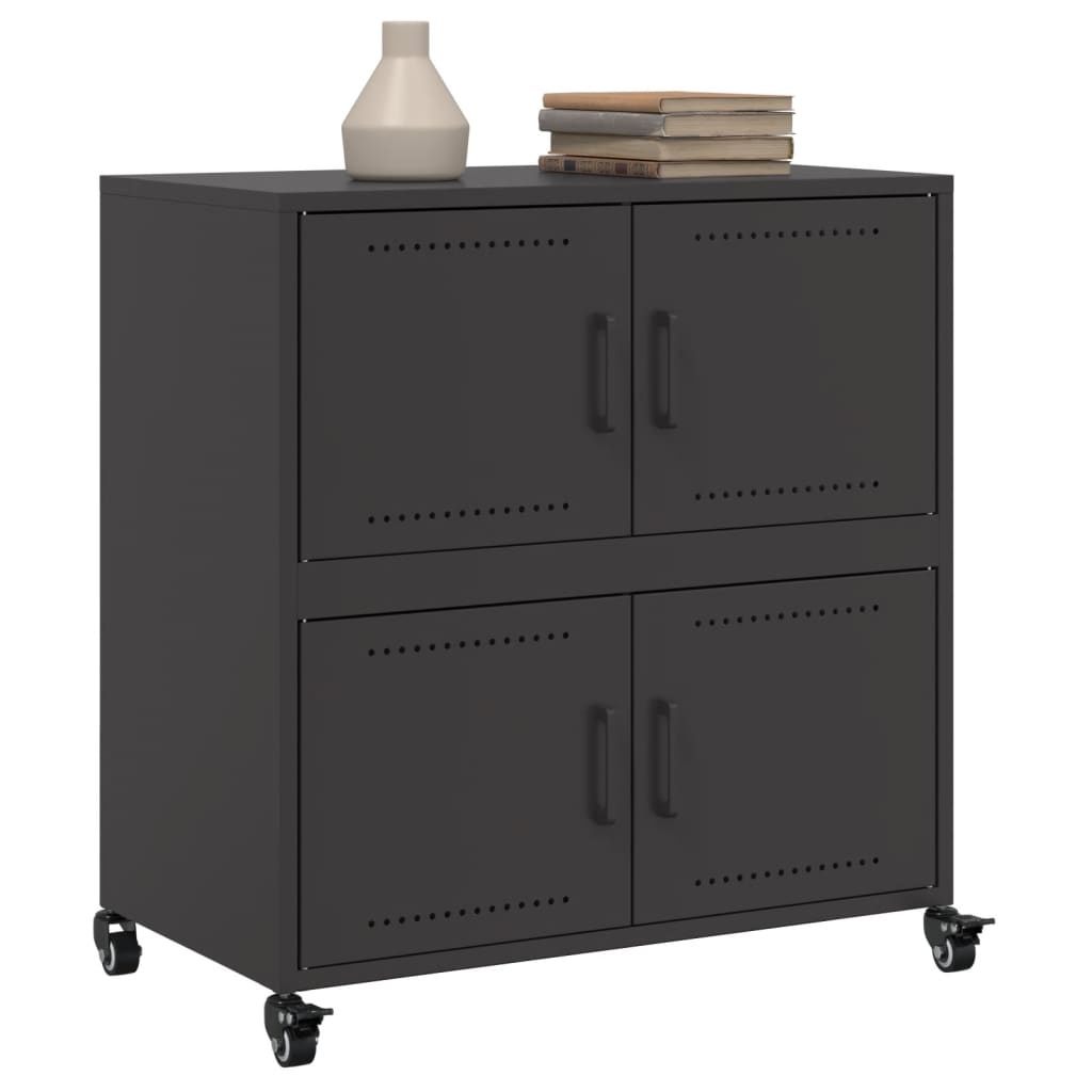 VidaXL Dressoir 68,5x39x72 cm koudgewalst staal zwart