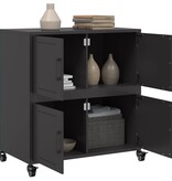 VidaXL Dressoir 68,5x39x72 cm koudgewalst staal zwart