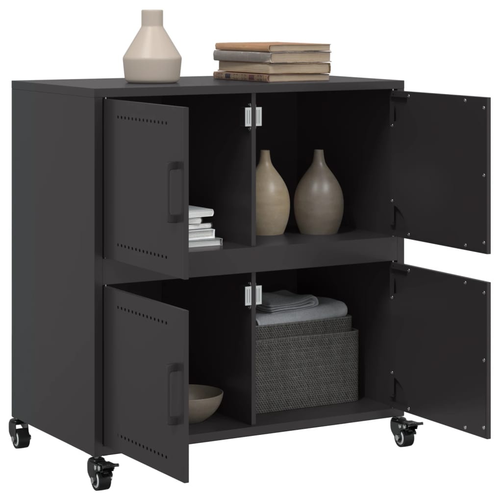 VidaXL Dressoir 68,5x39x72 cm koudgewalst staal zwart