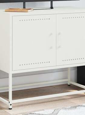 VidaXL Tv-meubel 68,5x39x60,5 cm staal wit