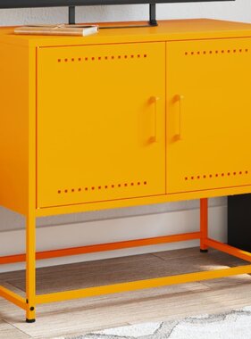VidaXL Tv-meubel 68,5x39x60,5 cm staal mosterdgeel