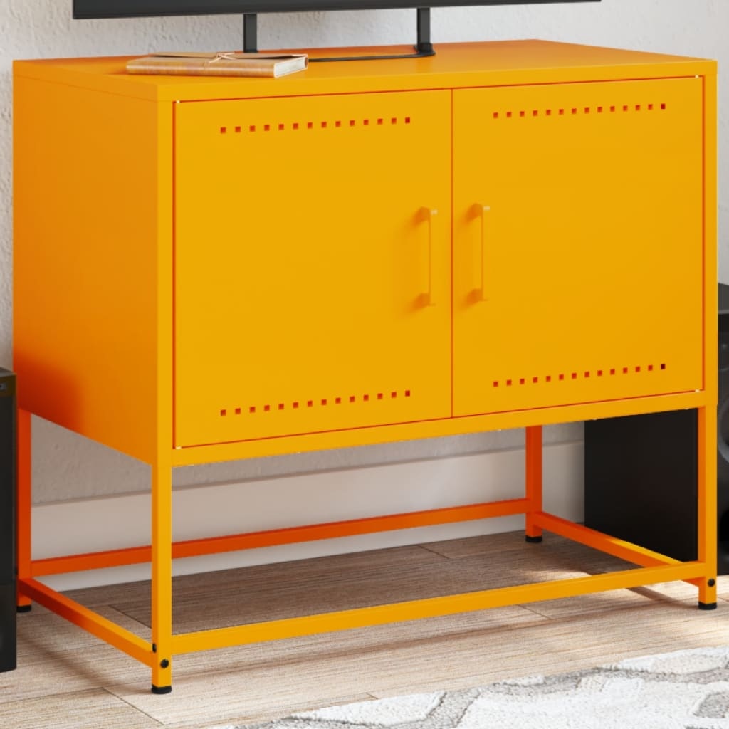 VidaXL Tv-meubel 68,5x39x60,5 cm staal mosterdgeel
