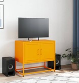 VidaXL Tv-meubel 68,5x39x60,5 cm staal mosterdgeel