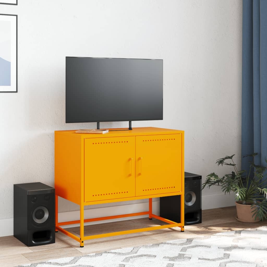 VidaXL Tv-meubel 68,5x39x60,5 cm staal mosterdgeel