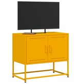 VidaXL Tv-meubel 68,5x39x60,5 cm staal mosterdgeel