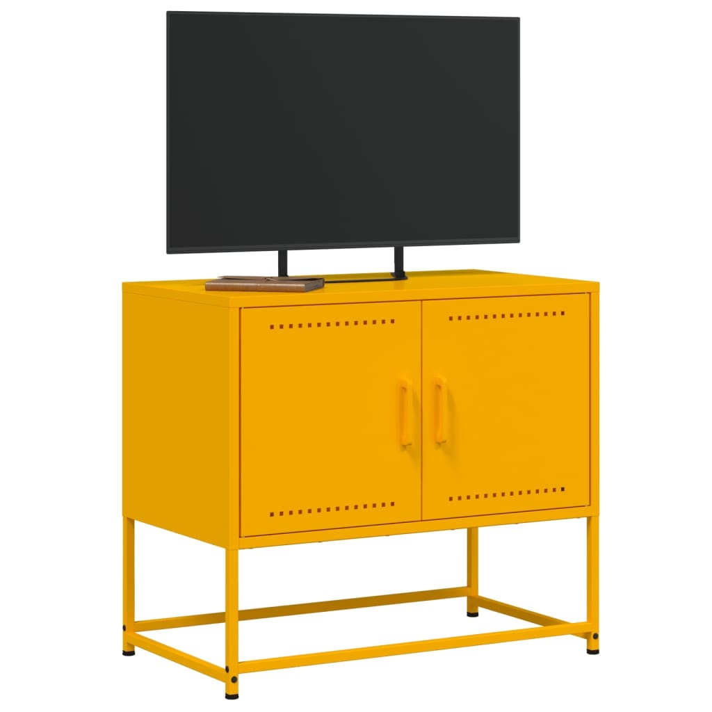 VidaXL Tv-meubel 68,5x39x60,5 cm staal mosterdgeel