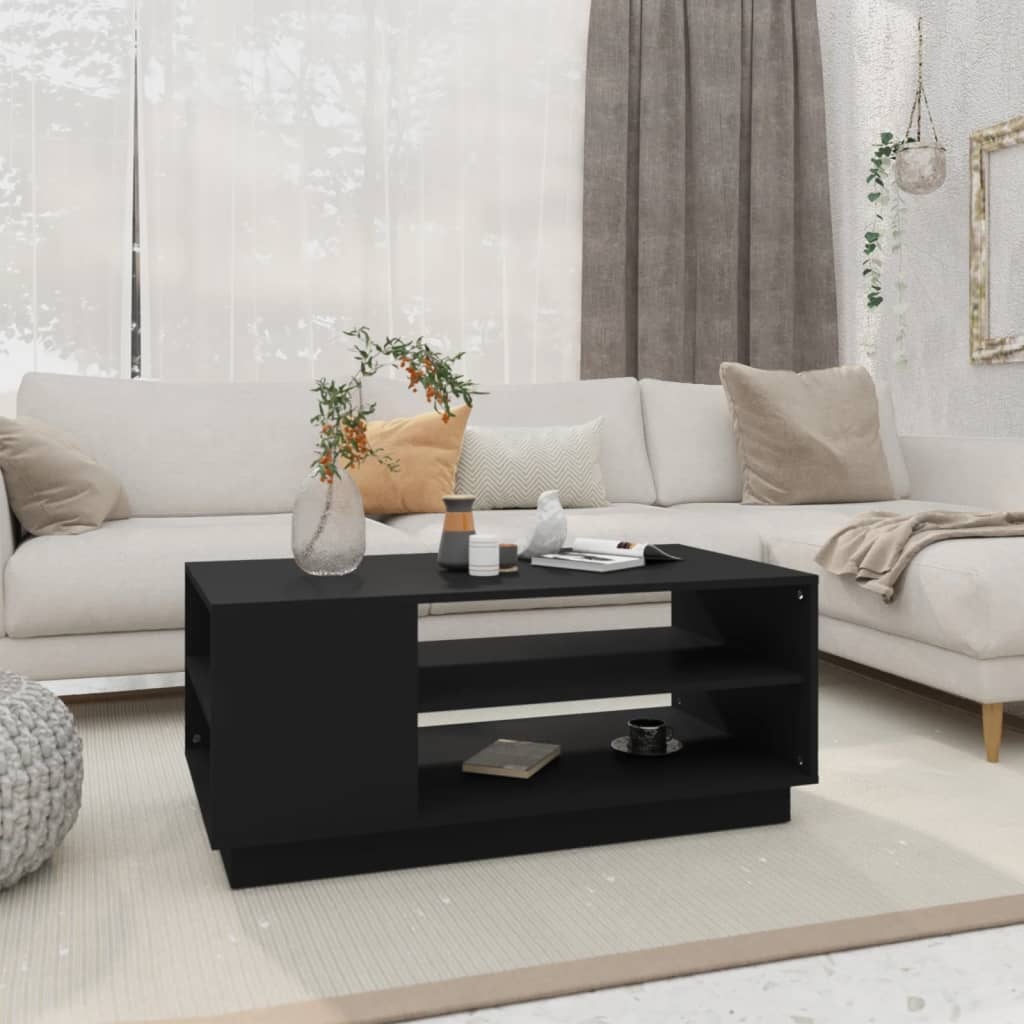 VidaXL Salontafel 102x55x43 cm bewerkt hout zwart