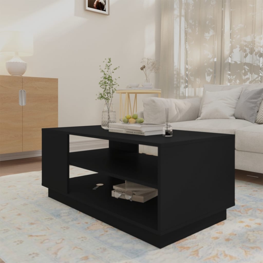 VidaXL Salontafel 102x55x43 cm bewerkt hout zwart