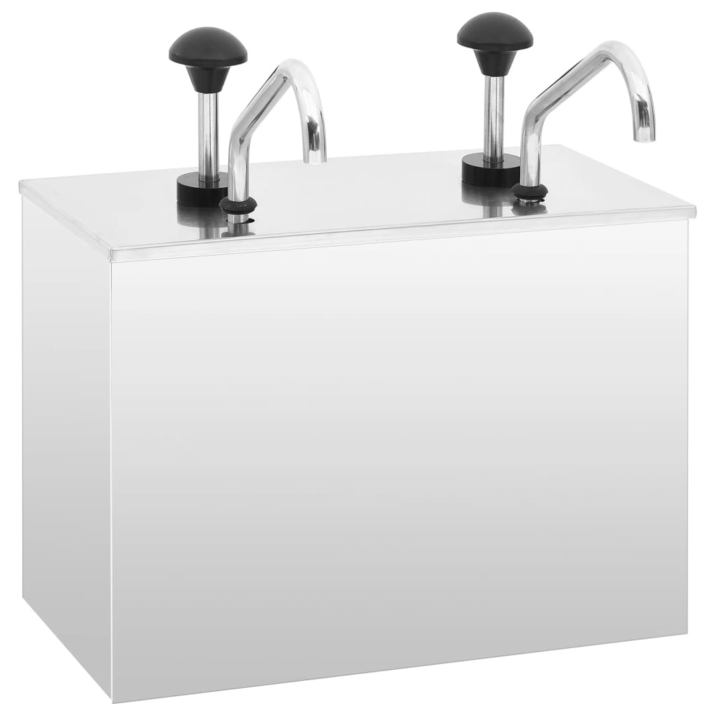 VidaXL Sausdispenser 2x3,5 L roestvrij staal