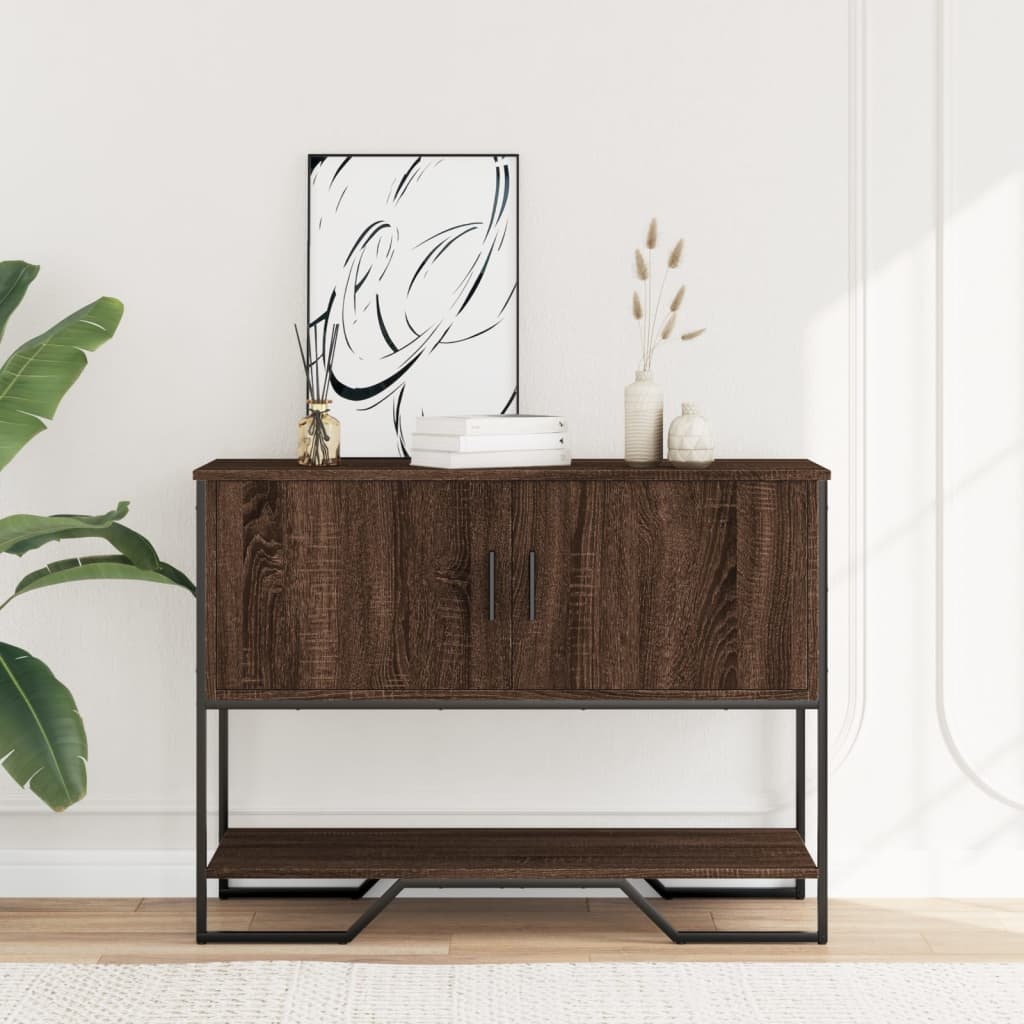 VidaXL Wandtafel 100x35x74,5 cm bewerkt hout bruin eikenkleurig