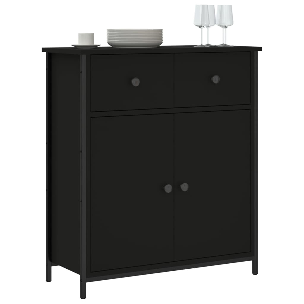 VidaXL Dressoir 70x30x80 cm bewerkt hout zwart
