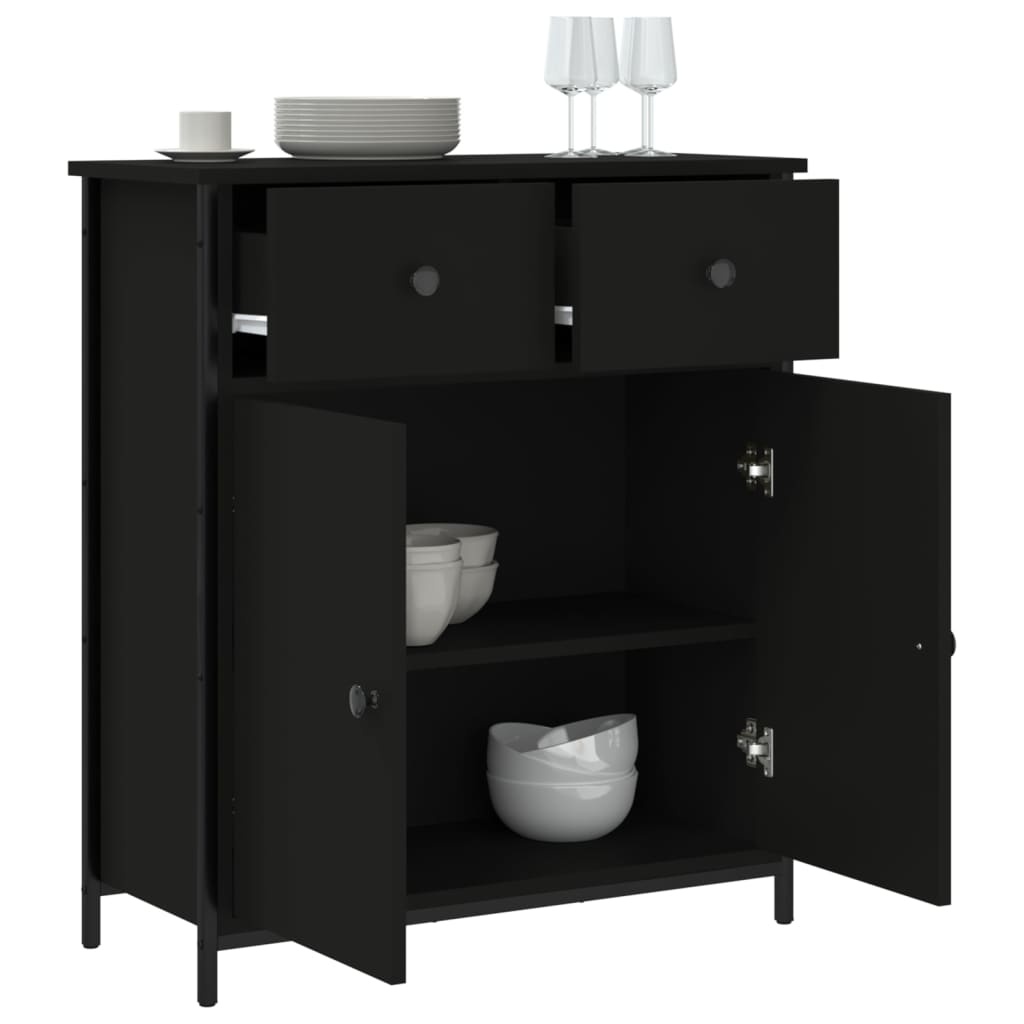 VidaXL Dressoir 70x30x80 cm bewerkt hout zwart
