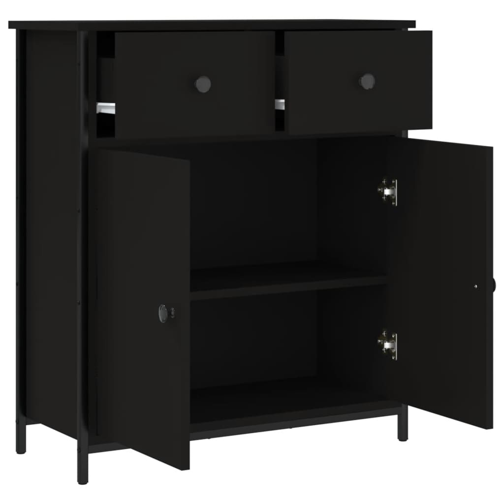 VidaXL Dressoir 70x30x80 cm bewerkt hout zwart