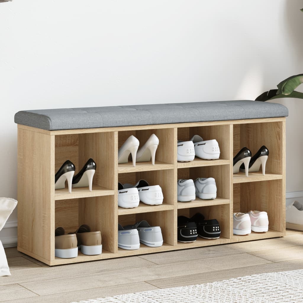 VidaXL Schoenenbank 102x32x50 cm bewerkt hout sonoma eikenkleurig
