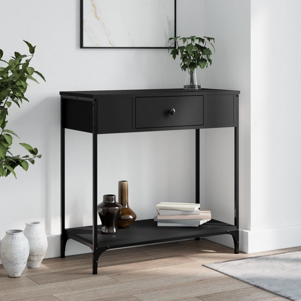 VidaXL Wandtafel 75x34,5x75 cm bewerkt hout zwart