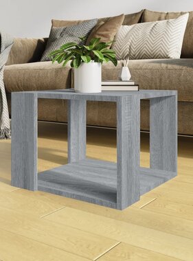 VidaXL Salontafel 40x40x30 cm bewerkt hout grijs sonoma eikenkleurig