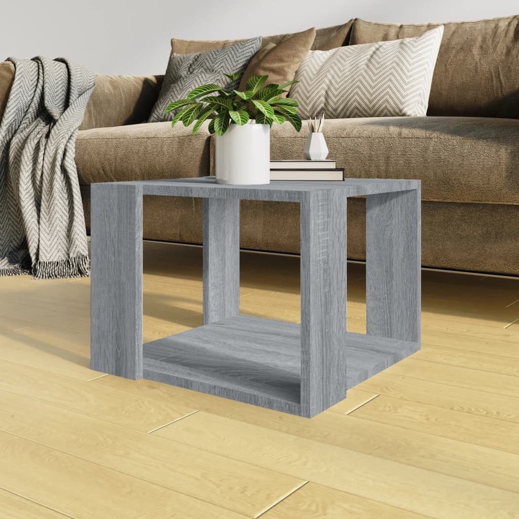VidaXL Salontafel 40x40x30 cm bewerkt hout grijs sonoma eikenkleurig