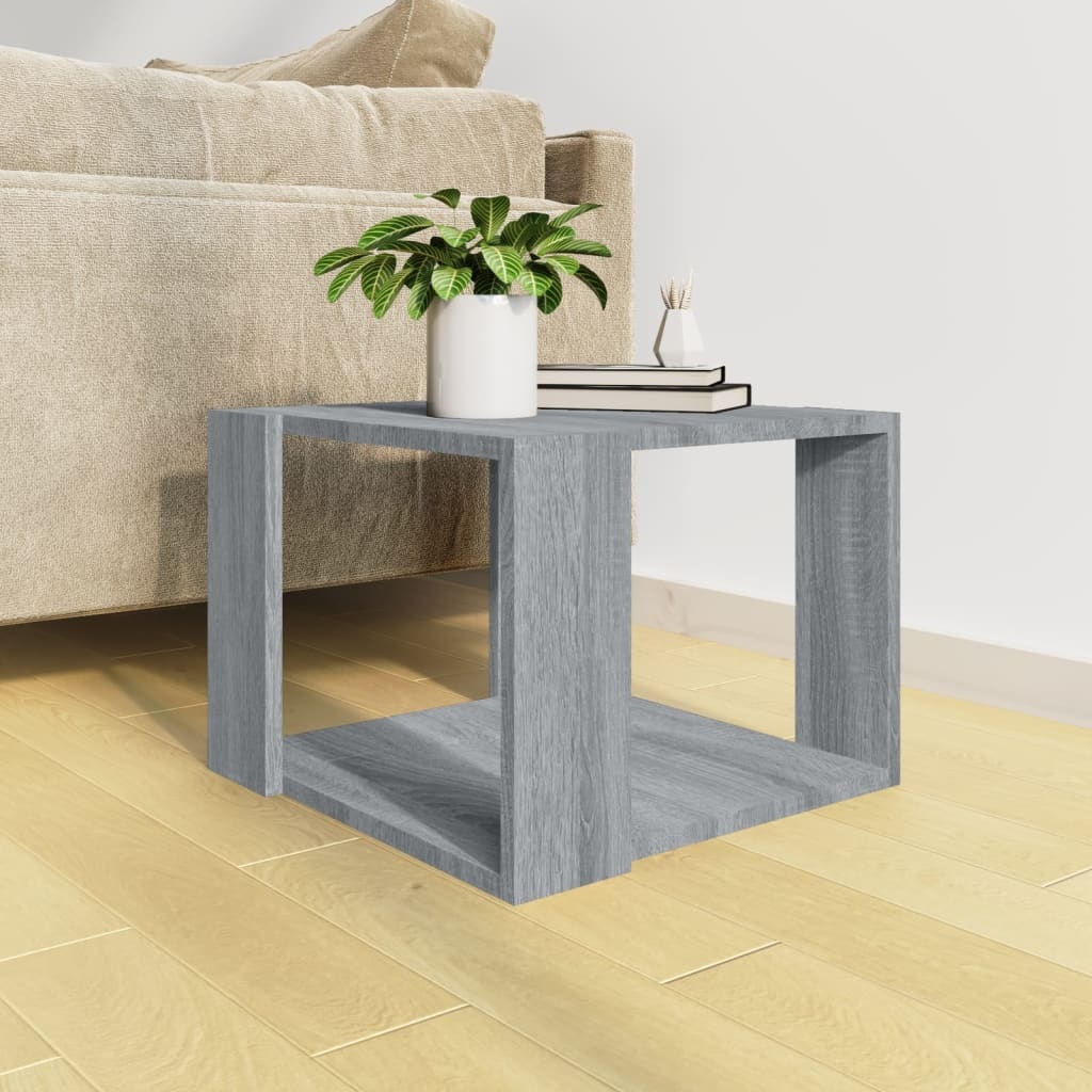 VidaXL Salontafel 40x40x30 cm bewerkt hout grijs sonoma eikenkleurig