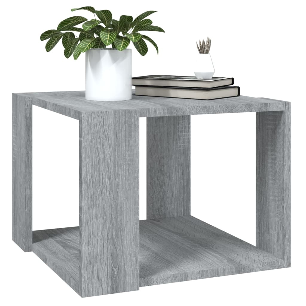 VidaXL Salontafel 40x40x30 cm bewerkt hout grijs sonoma eikenkleurig