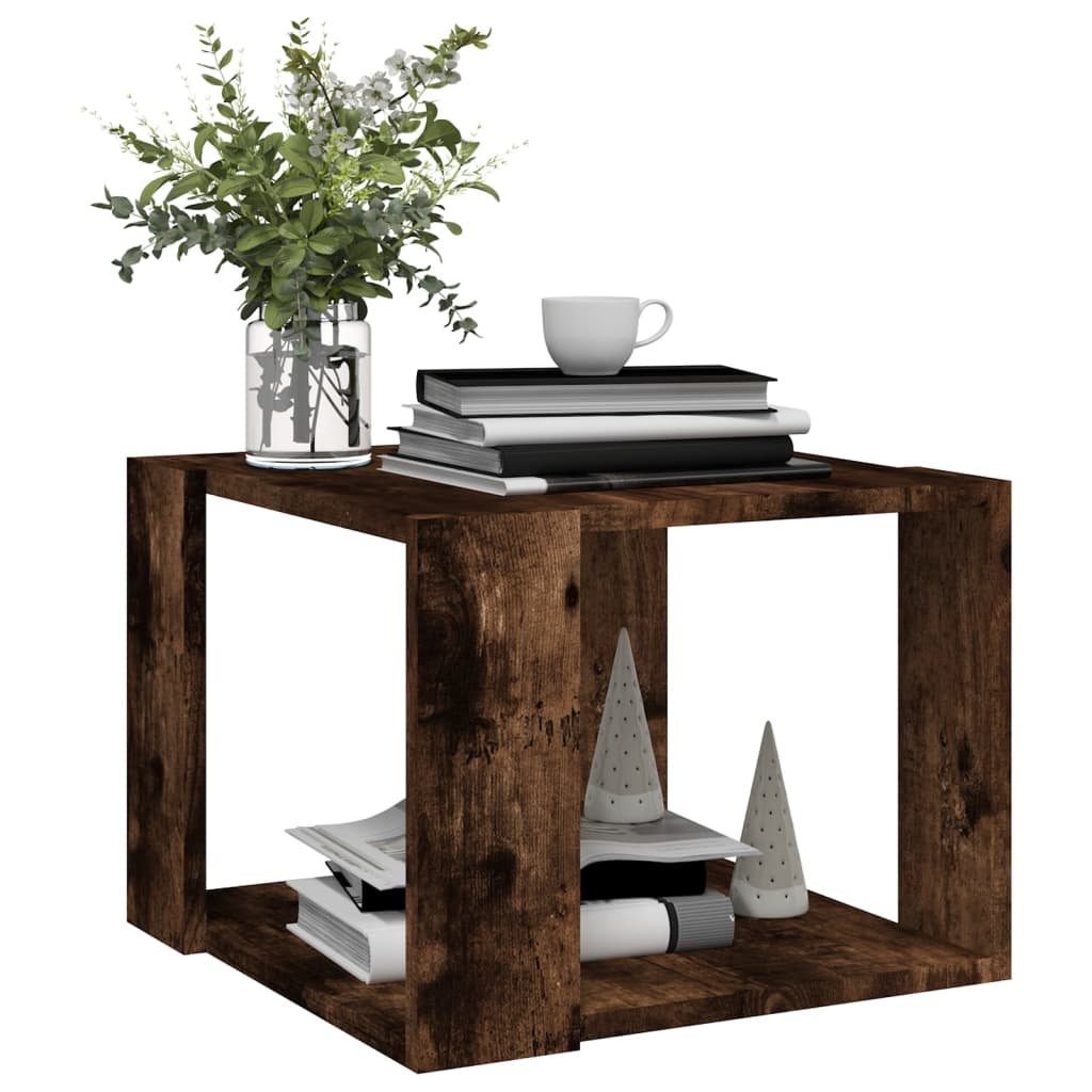 VidaXL Salontafel 40x40x30 cm bewerkt hout gerookt eikenkleurig