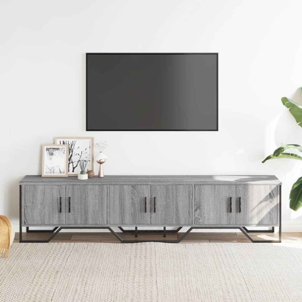 VidaXL Tv-meubel 180x34x41 cm bewerkt hout grijs sonoma eikenkleurig