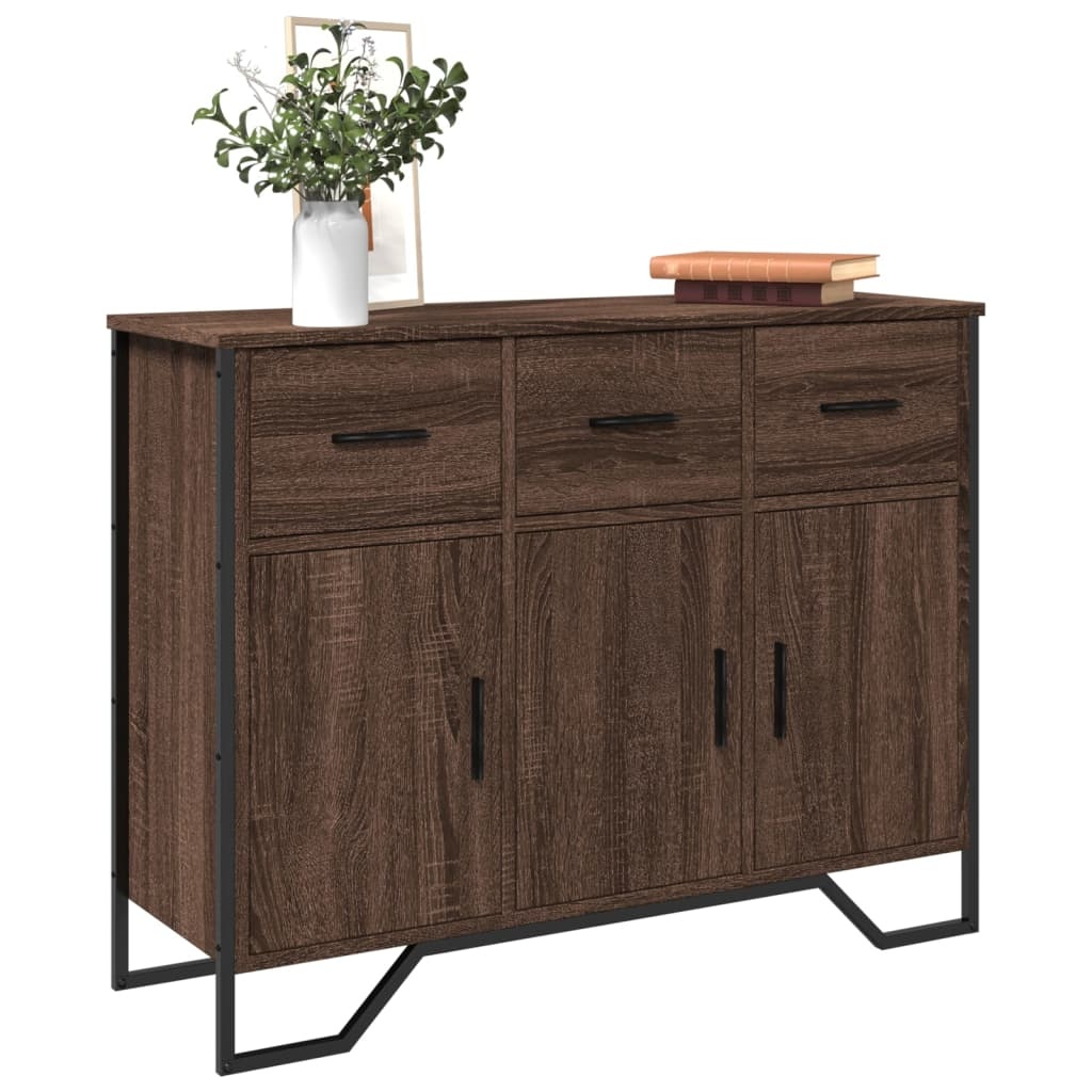 VidaXL Dressoir 97x32,5x74,5 cm bewerkt hout bruin eikenkleur