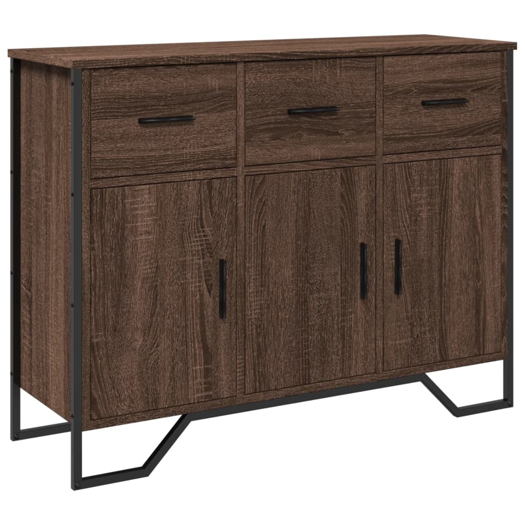 VidaXL Dressoir 97x32,5x74,5 cm bewerkt hout bruin eikenkleur