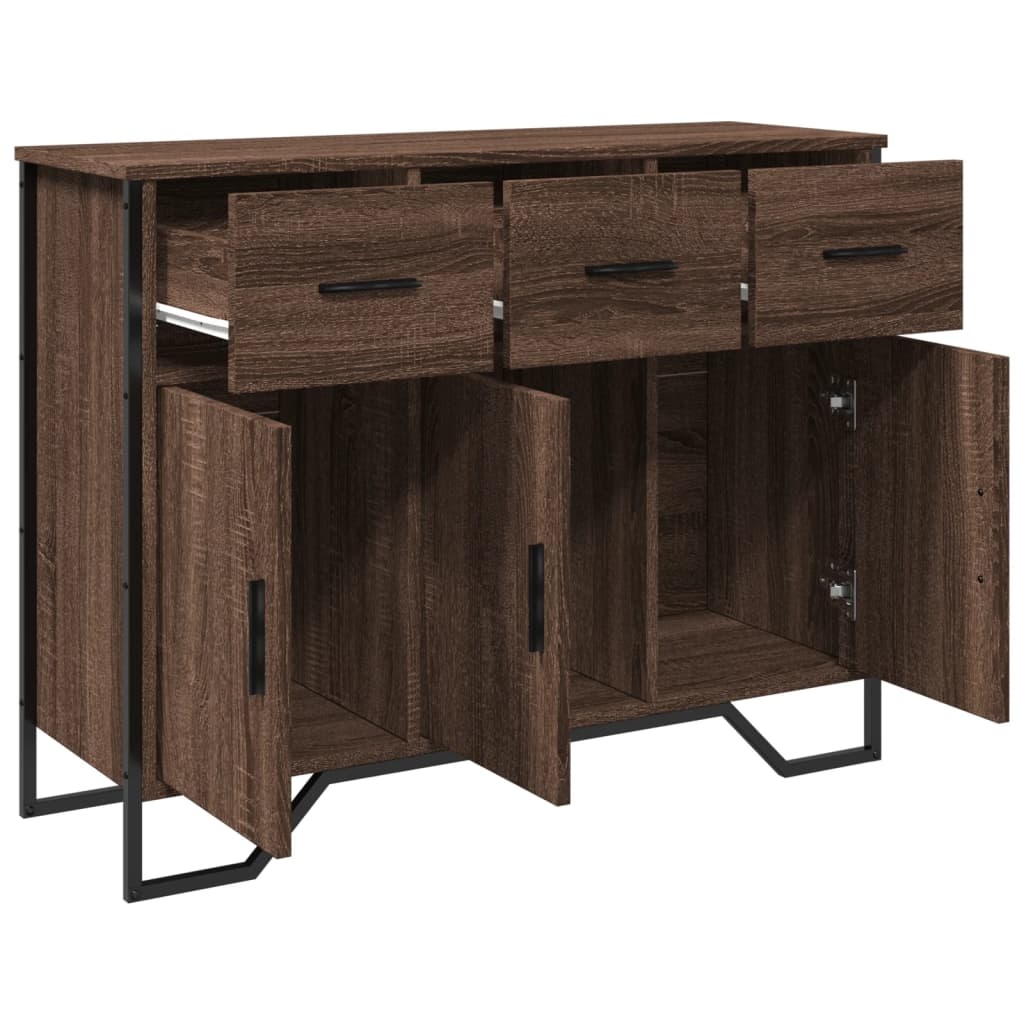 VidaXL Dressoir 97x32,5x74,5 cm bewerkt hout bruin eikenkleur