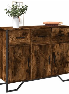 VidaXL Dressoir 97x32,5x74,5 cm bewerkt hout gerookt eikenkleurig