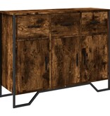 VidaXL Dressoir 97x32,5x74,5 cm bewerkt hout gerookt eikenkleurig