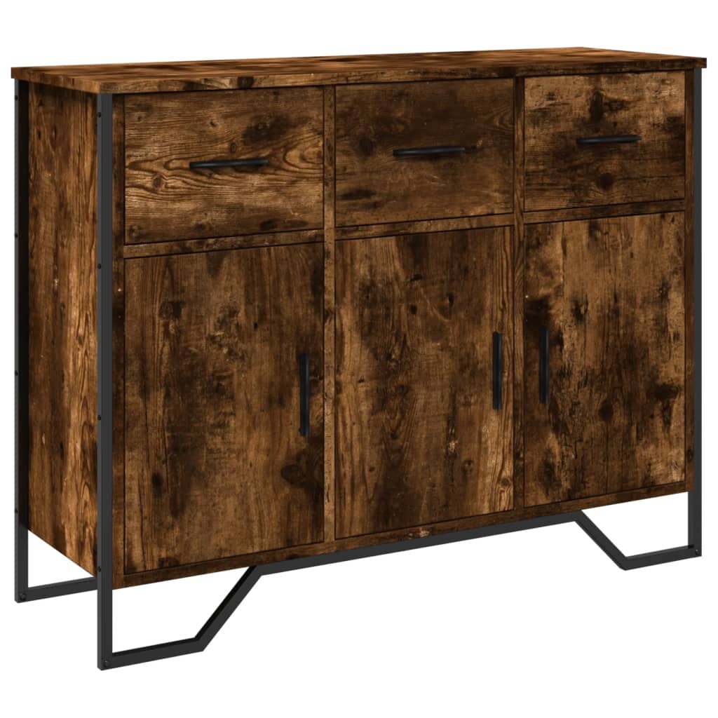 VidaXL Dressoir 97x32,5x74,5 cm bewerkt hout gerookt eikenkleurig