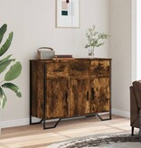 VidaXL Dressoir 97x32,5x74,5 cm bewerkt hout gerookt eikenkleurig